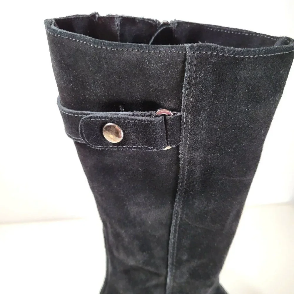 La Canadienne Black Long Knee High Wedge Boots / booties Size Us 8M